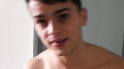 Twink goes down and sucks cameraman's dick in POV sex scene