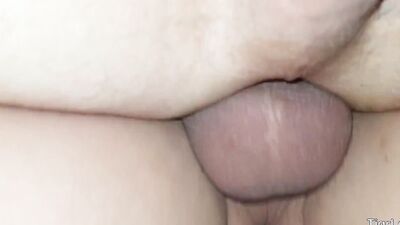 Guy is jerking off while taking hard cock in this close-up scene
