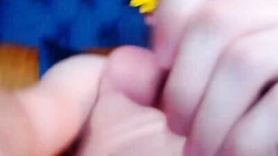 Blonde twink is chatting with his fans and jerking off