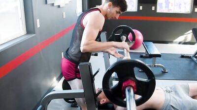 Jack Hunter and his gym partner are having sex during training