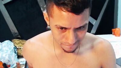 Horny chum is jerking off for his fans on the webcam