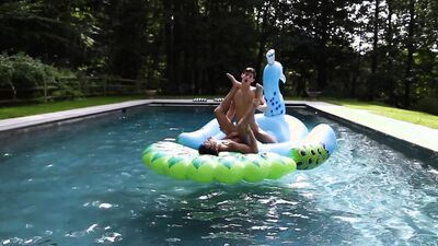 Aiden Ward and Nico Leon are fucking by the pool