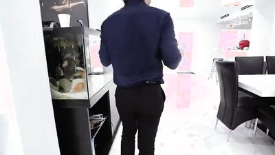 Pretty guy blows real estate agent and gives him some ass
