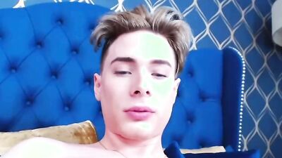 Blonde twink Henry Price Win masturbates and jizzes on webcam