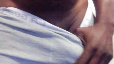 Horny chum pulls his boner out of pants to play with it