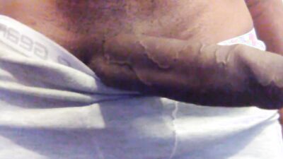 Horny chum pulls his boner out of pants to play with it