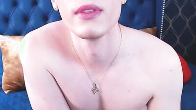 Blonde twink Henry Price Win is pushing fingers in his ass