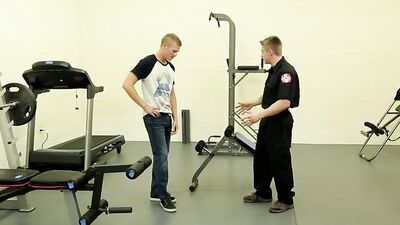 Jake Davis and his buddy are having anal sex in the gym