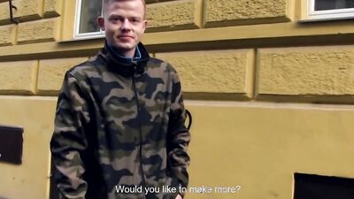 Czech guys sucks a real thick cock for the camera