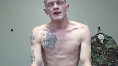 Horny gay soldiers are having raw sex in the barracks