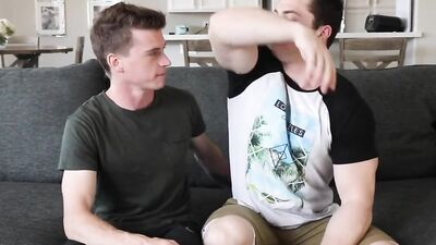 Collin Simpson and his partner are having sex on the couch