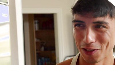 Those naughty roommates are having a quick gay shag in the kitchen