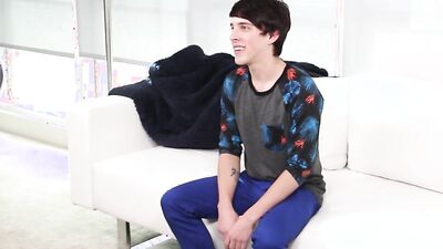 Shy twink is fucked in the bum deeply at gay casting couch