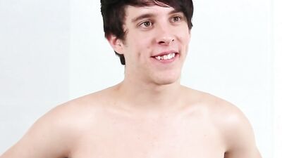 Shy twink is fucked in the bum deeply at gay casting couch