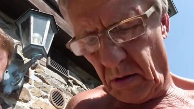 Old guy blows a twink and eats his ass at the public place