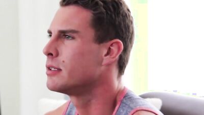 Gay casting couch candidate is stimulated with a dildo and flashlight toy