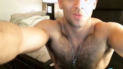 Well-shaped guy plays with his manhood for his horny fans