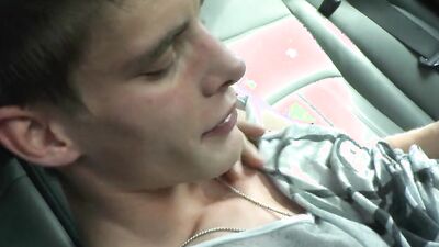 Horny cameraman fondles and touches that guy everywhere in the car