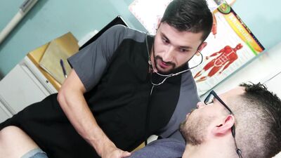 Nerdy chum polishes that sausage and then rides it like a pony