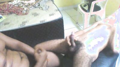 Two horny amateur gay dudes are jerking their schlongs together