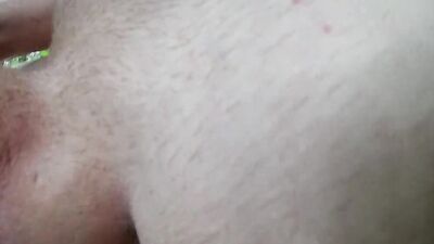 Skinny amateur chap is stroking his dong in the forest