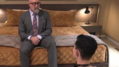 Blindfolded twink is getting bonked from behind by his stepdad