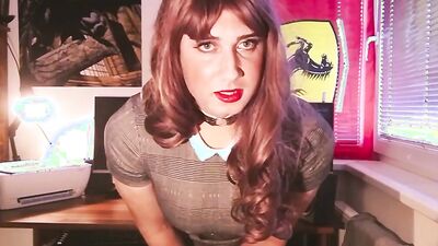 Naughty amateur femboy is flashing his cock in the camera