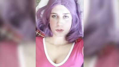 Sweet sissy school gurl with cum on her face plus the bonus