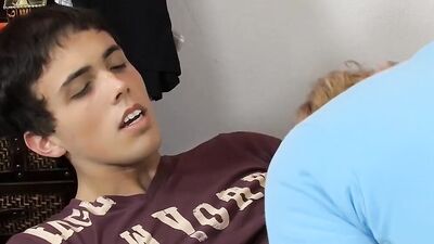 Cute high school chaps are enjoying in each other's willy