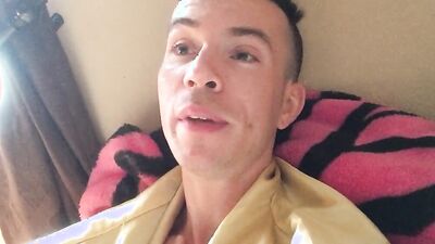 Cute amateur gay chap is posing in front of the camera