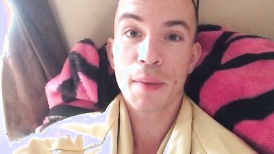 Cute amateur gay chap is posing in front of the camera