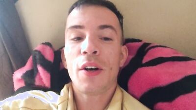 Cute amateur gay chap is posing in front of the camera