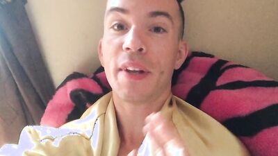 Cute amateur gay chap is posing in front of the camera