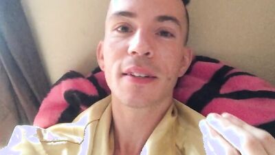 Cute amateur gay chap is posing in front of the camera