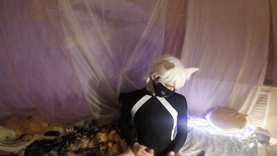 Masked femboy gets his ass drilled with his favorite toy