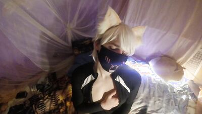 Masked femboy gets his ass drilled with his favorite toy