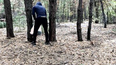 Masked villain fucks tired traveler in the woods HORROR PORN