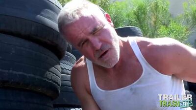 TRAILERTRASHBOYS Hunky DILF Dale Savage Jerks Off Outdoor