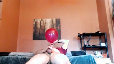 Balloonbanger 43) Jacking Off on Three Busted Balloons 9-21