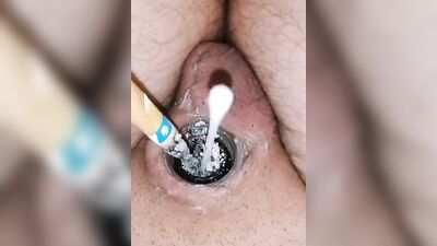 Naughty video of a guy stretching his micropenis and being naughty