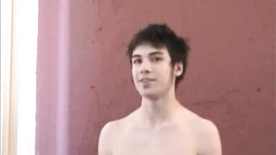 Twink jerks off before taking a dick down his throat