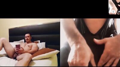 Muscular jocks watch each other jerking off passionately on camera