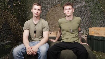 Army buddies strip naked and blow each other before hard pounding