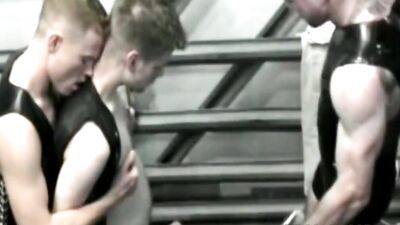 Submissive stud loves being restrained by his dom for erotic torment
