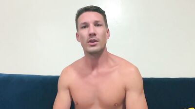 Handsome guy shows his tight body off and masturbates solo