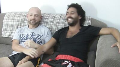 Bald stud and his amateur boyfriend fuck with a passion