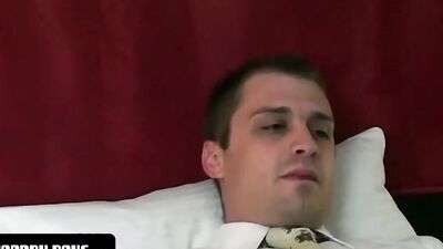 Dashing Catholic with a big cock strips naked and jerks off
