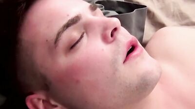 Young guy takes his clothes off and masturbates while smoking