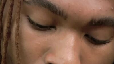 Slim black dude with a huge cock jerks off solo