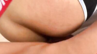 Dashing twink in a sexy jockstrap fucked and jizzed on after a blowjob